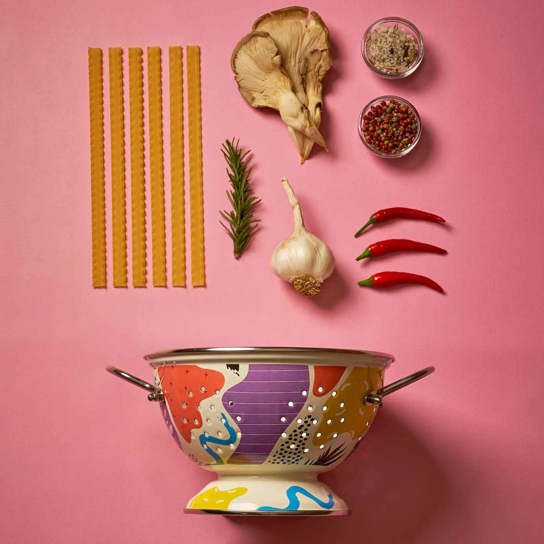 Abstract Enamel Colander, 22cm