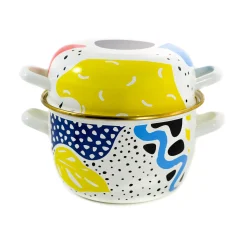 Abstract Enamel Mussel Pot