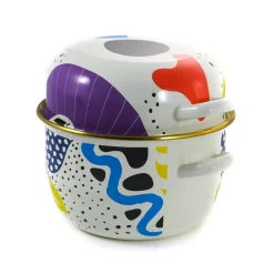 Abstract Enamel Mussel Pot