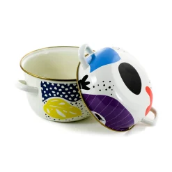 Abstract Enamel Mussel Pot