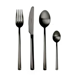 Arco Matte Black 4 Piece Place Setting Cutlery Set