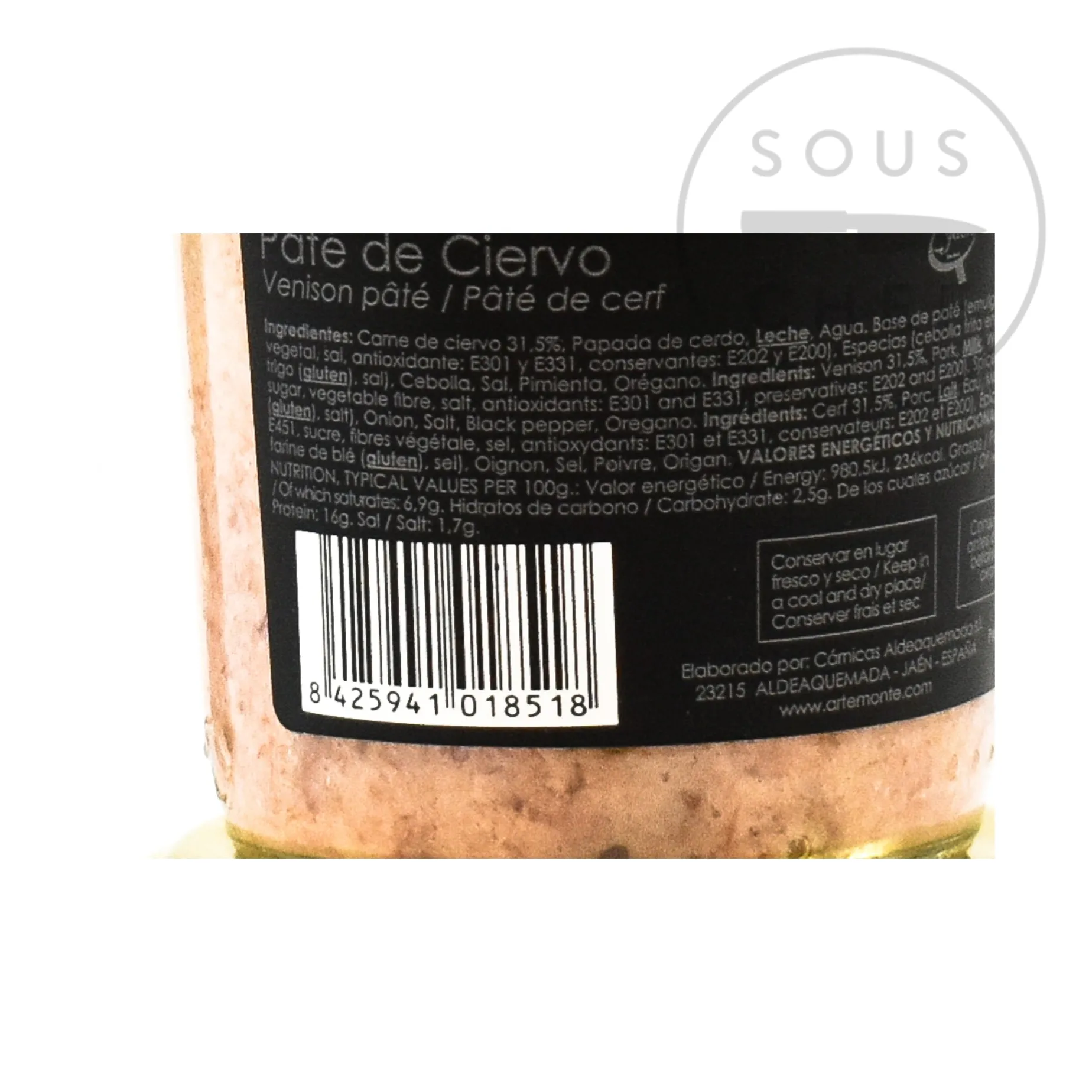 ArteMonte Venison Pate, 100g