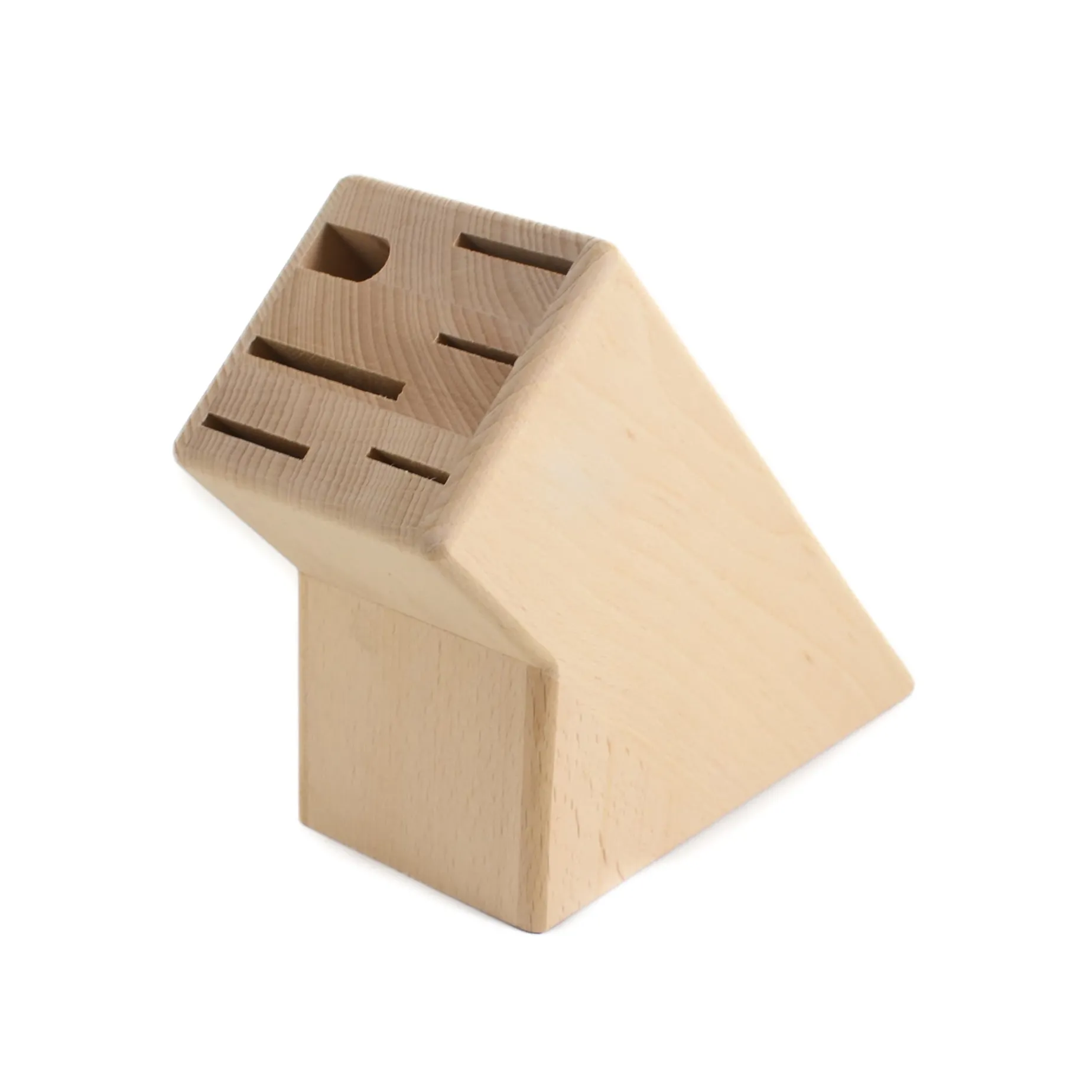 Beechwood Empty 5 Slot Knife Block