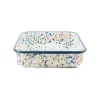 Blue Dot Enamel Square Roasting & Serving Dish, 21cm