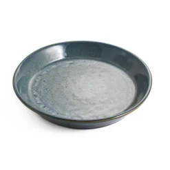 Blue Glaze Wide Shallow Bowl