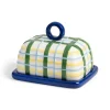Blue Plaid Butter Dish
