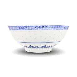 Blue Rice Pattern Serving Bowl, 25.5cm