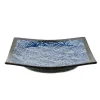 Blue Wave Large Square Plate, 23.5cm