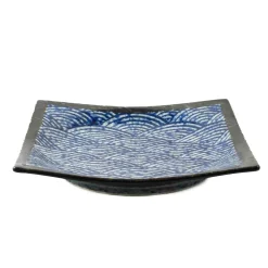 Blue Wave Large Square Plate, 23.5cm