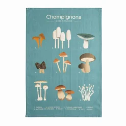 Champignons French Tea Towel