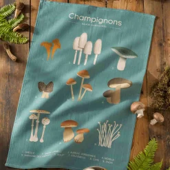 Champignons French Tea Towel