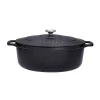 Chasseur Black Cast Iron Oval Dutch Oven, 29cm