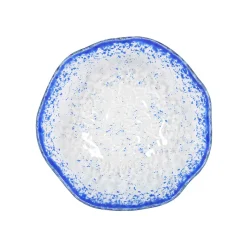 Cobalt Blue Rim Glass Bowl, 17.5cm