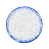 Cobalt Blue Rim Glass Dinner Plate, 24.5cm