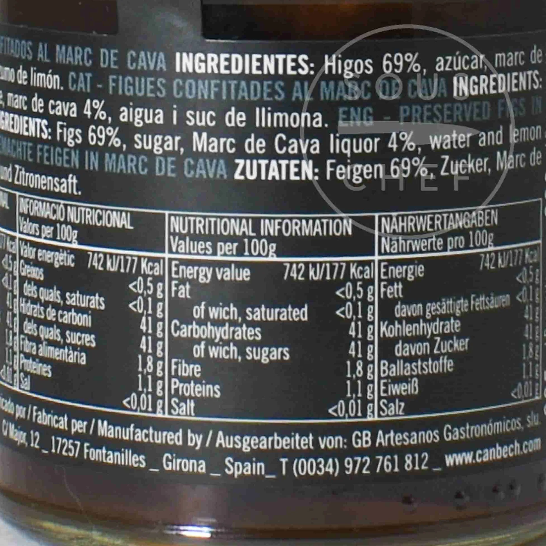 Confit Figs in Marc de Cava Brandy, 230g