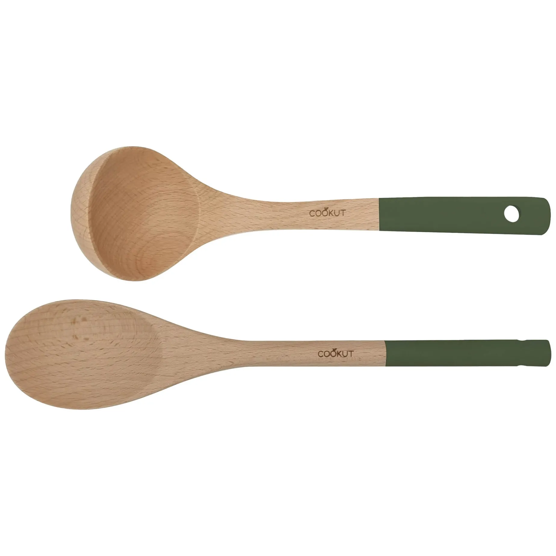 Cookut Wooden Spoon and Ladle Set, Green