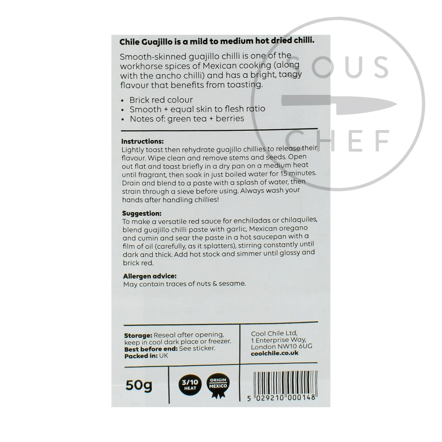 Cool Chile Co Whole Guajillo Chillies, 50g