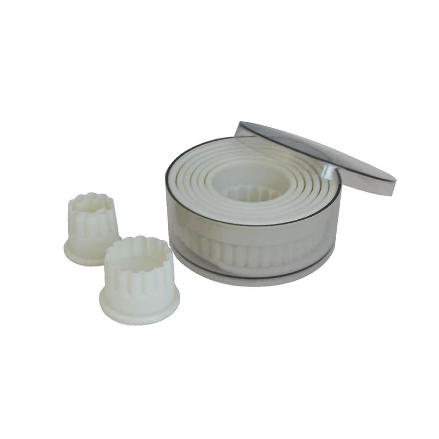 De Buyer Box of 9 Fluted Round Pastry Cutters