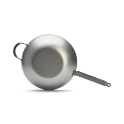 De Buyer Mineral B Flat Base Wok, 32cm