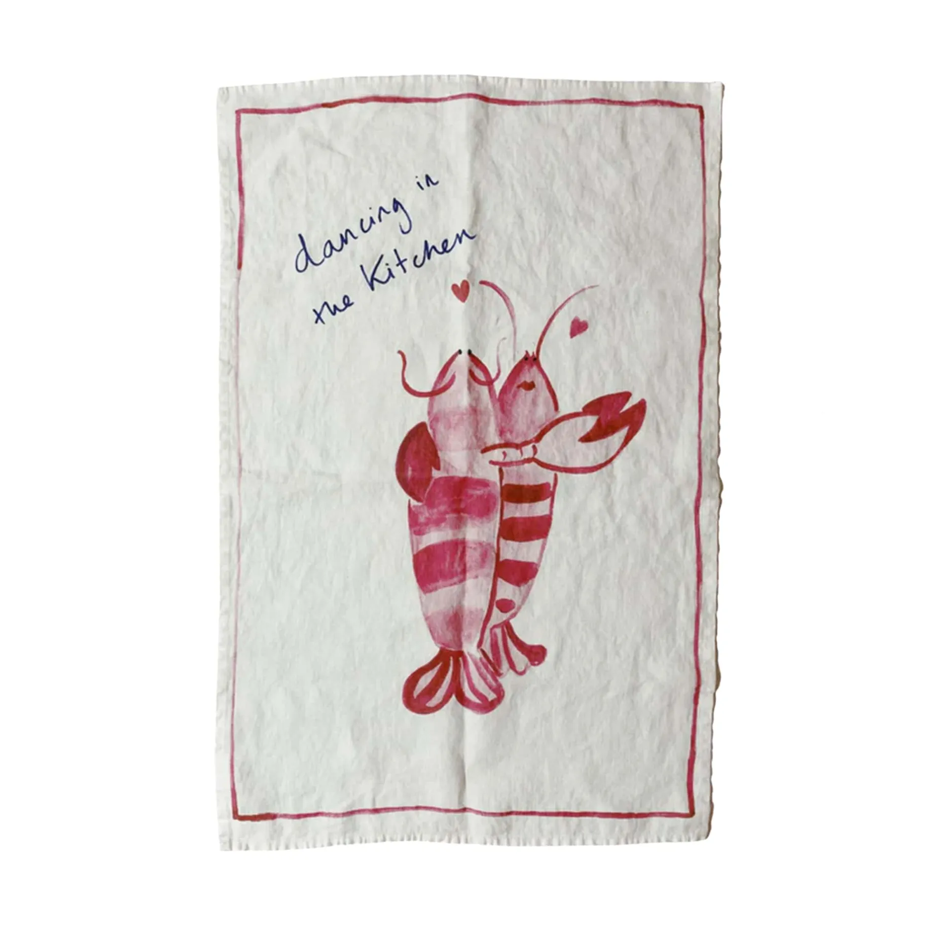 Dinette Dancing Lobsters Linen Tea Towel