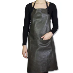 Dutchdeluxes Leather BBQ Apron in Vintage Grey