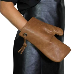 Dutchdeluxes Leather Oven Glove in Vintage Camel