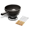 Emile Henry Black Cheese Fondue Set, 22cm