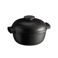 Emile Henry Delight Black Ceramic Induction Cocotte, 27cm
