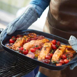 Emile Henry Limited Edition Black BBQ Grill Dish, 42.5x27.5cm