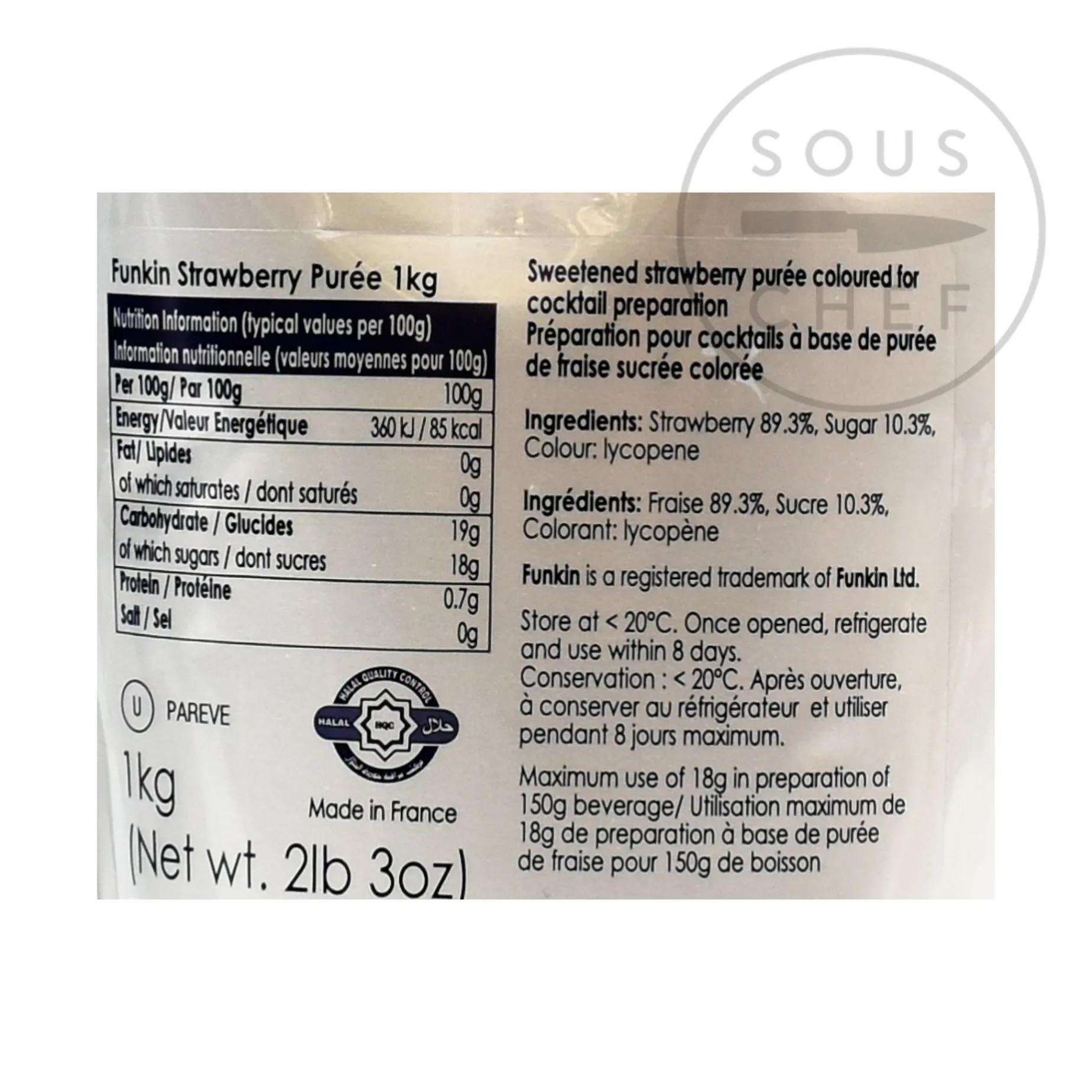 Funkin Strawberry Puree, 1kg