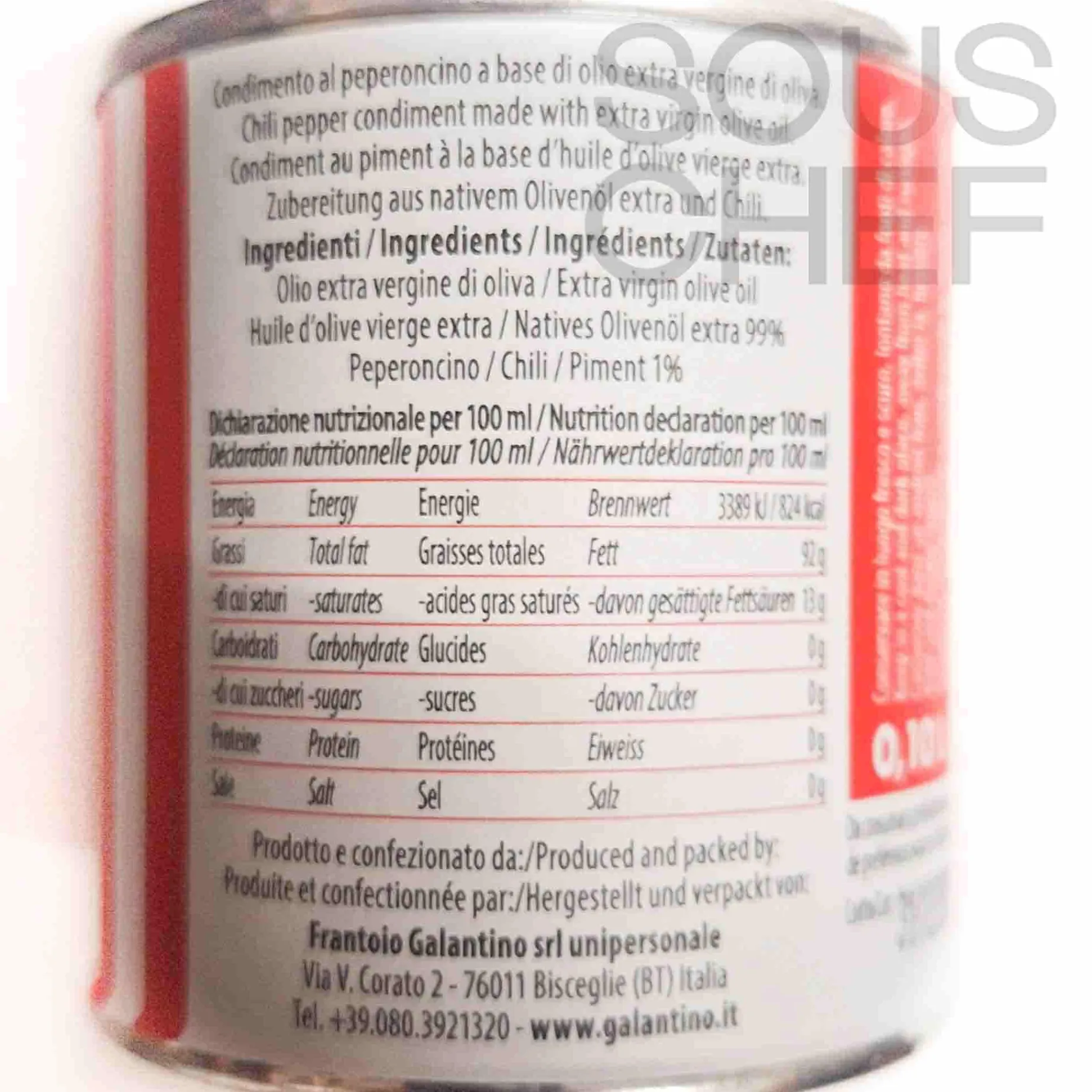 Galantino Puglian Chilli Extra Virgin Olive Oil, 100ml