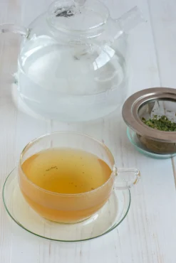 Glass Teacup & Saucer, 400ml