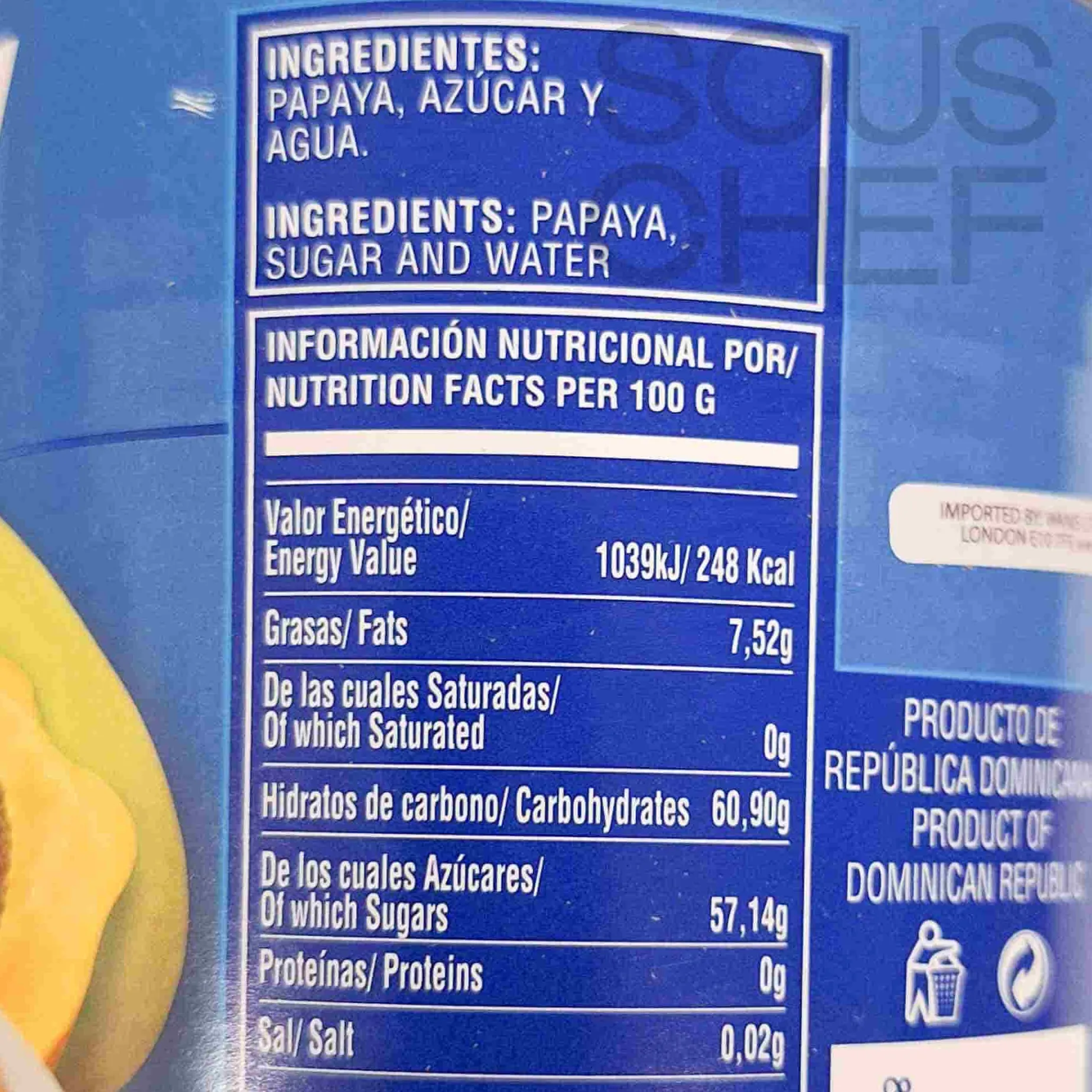 Goya Papaya Chunks in Heavy Syrup, 963g