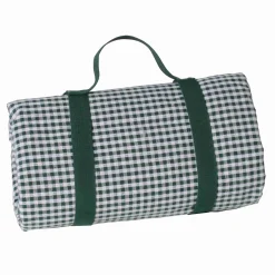 Green Gingham Picnic Blanket