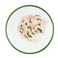 Green Marble Enamel Large Salad Bowl, 32cm