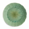 Green Scalloped Japanese Deep Dinner Plate, 22cm