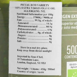 Hacienda el Palo Premium Picual Ecological Extra Virgin Olive Oil, 500ml