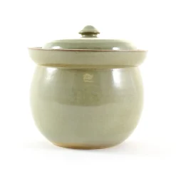 Handmade Stoneware Fermenting Crock in Green 2 litre