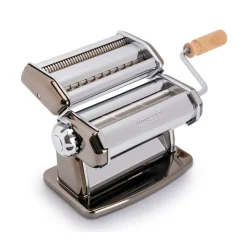 Imperia Black Gourmet Pasta Maker with Textured Rollers