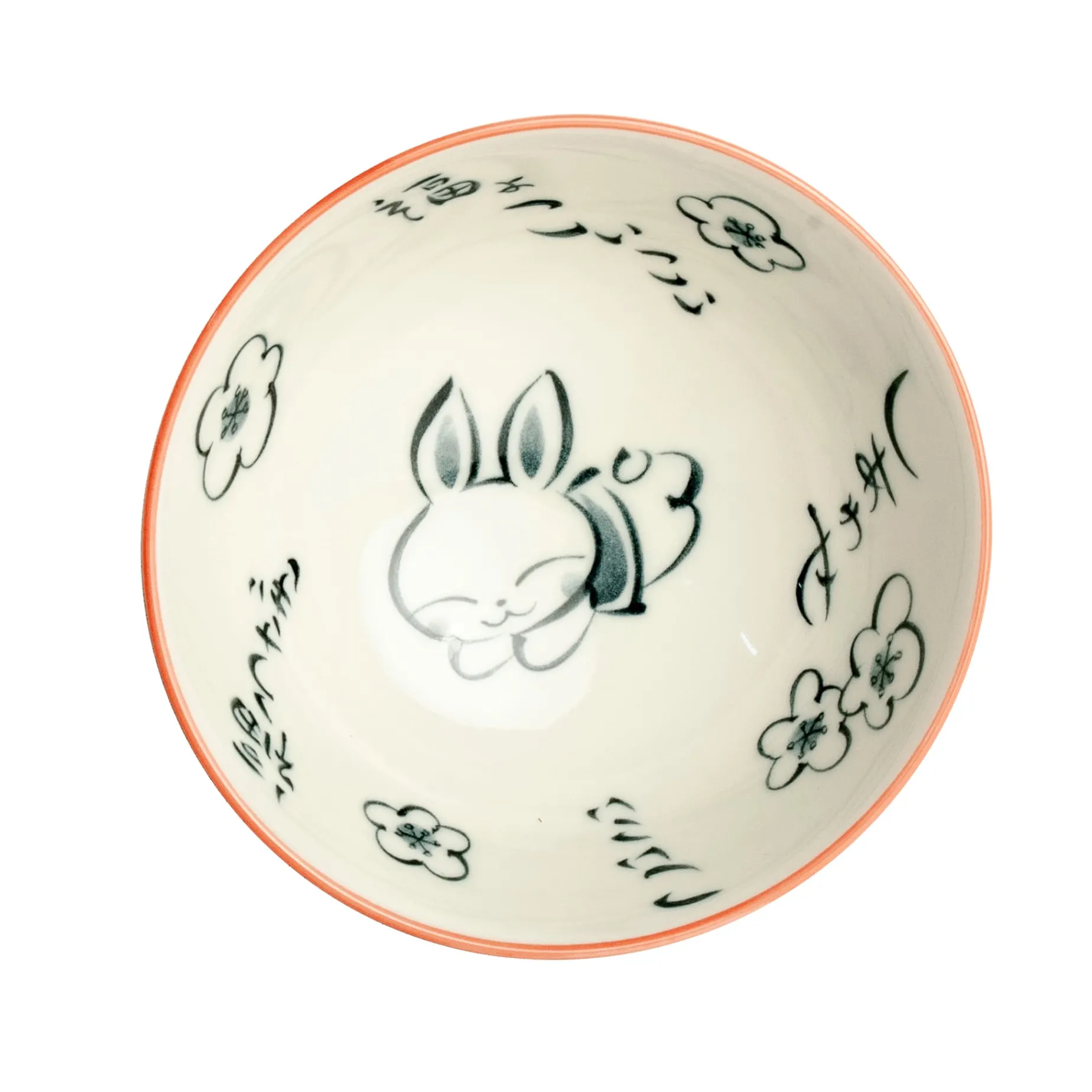 Japanese Kawaii Red Rabbit Rice Bowl, 14cm