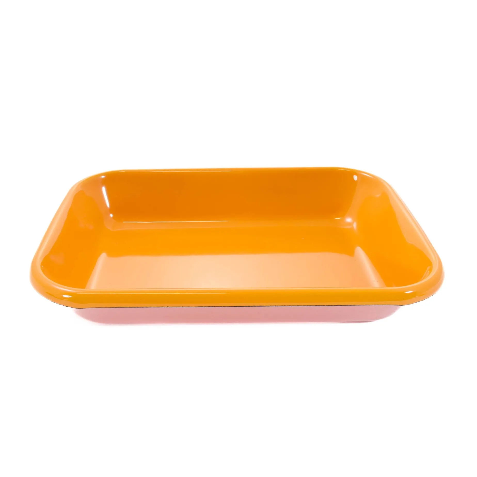 Kapka x Sous Chef Colourblock Enamel Roasting Dish, 21cm, Pink & Yellow