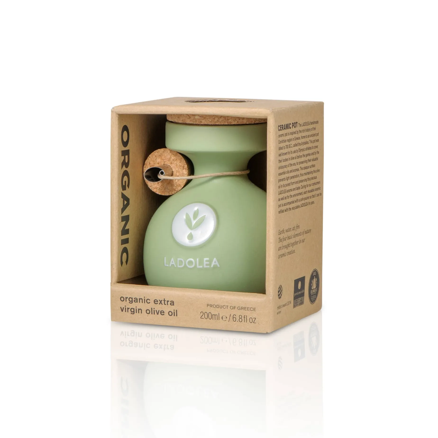 Ladolea Organic Greek Koroneiki Medium Extra Virgin Olive Oil, 200ml