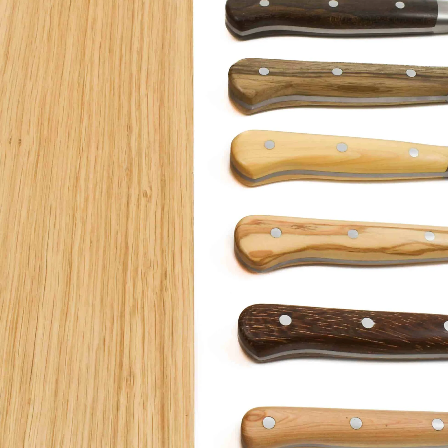 Laguiole en Aubrac Classic Knife Block of 6 Kitchen Knives, Mixed Woods