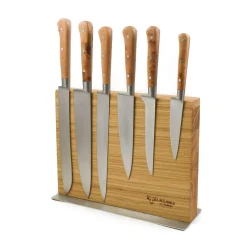Laguiole en Aubrac Classic Knife Block of 6 Kitchen Knives, Juniper