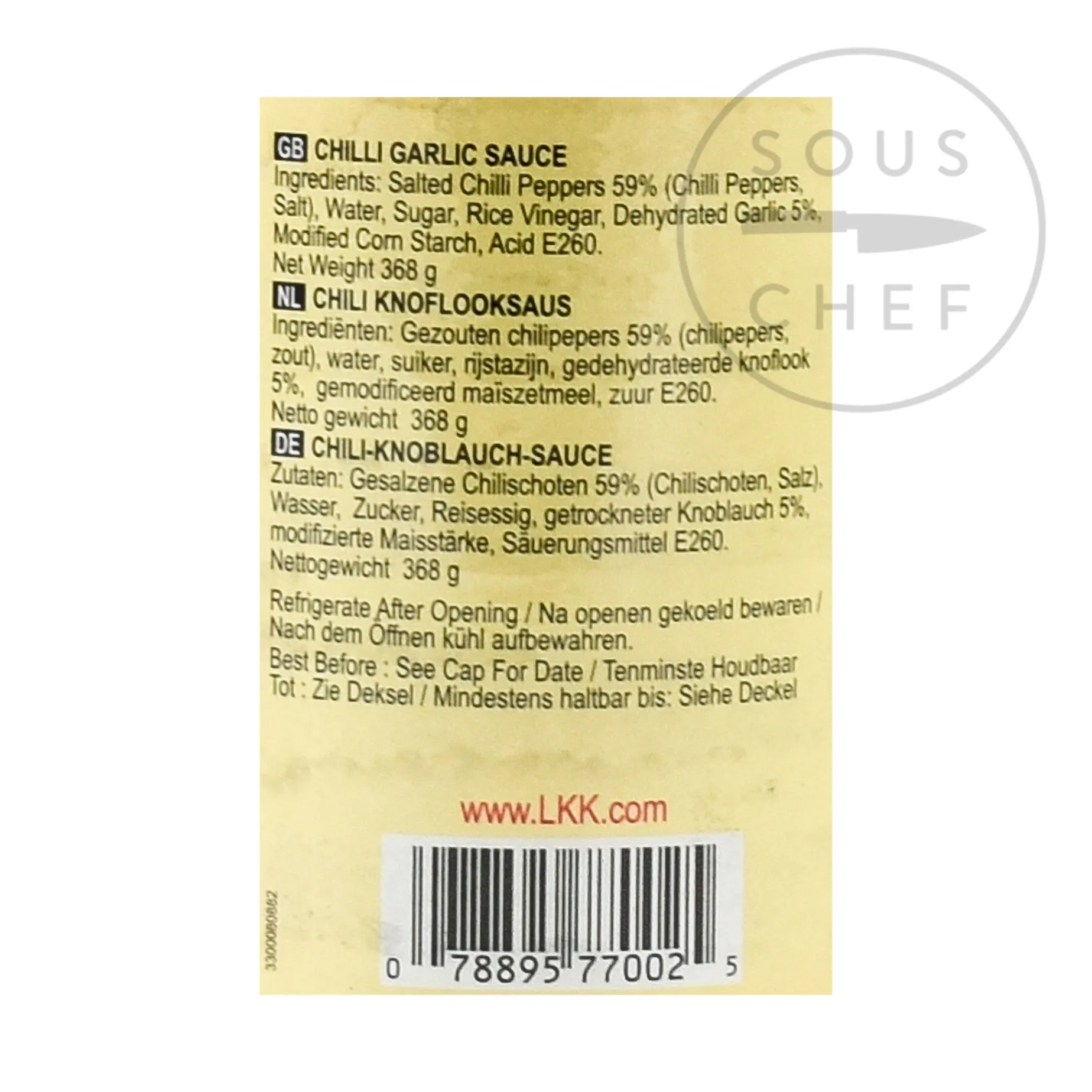 Lee Kum Kee Chilli Garlic Sauce, 368g