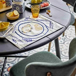 Lemon Embroidered Place Mat, 48cm