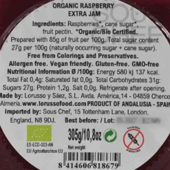 LoRUSSo Organic Artisanal Raspberry Jam, 305g
