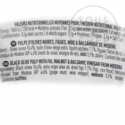 Maison Bremond Black Olive Tapenade with Fig, Walnut Balsamic Vingegar of Modena, 100g