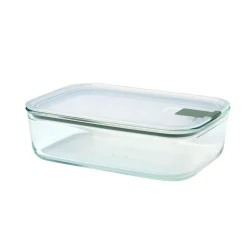 Mepal Easyclip Glass Food Storage Box, 1500ml, Nordic Sage