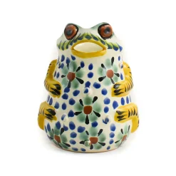 Mexican Hand Painted Floral Frog Milk Jug